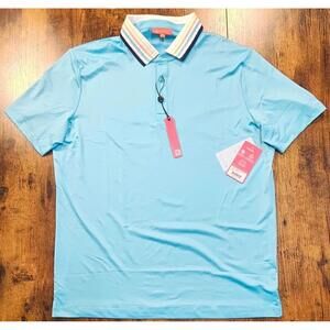 Redvanly Mael Polo Curacao Blue PUREpoly Performance Golf Shirt Men’s L NWT